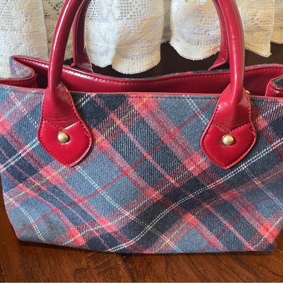 NESS Red Plaid Handbag Edinburgh - Picture 6 of 9